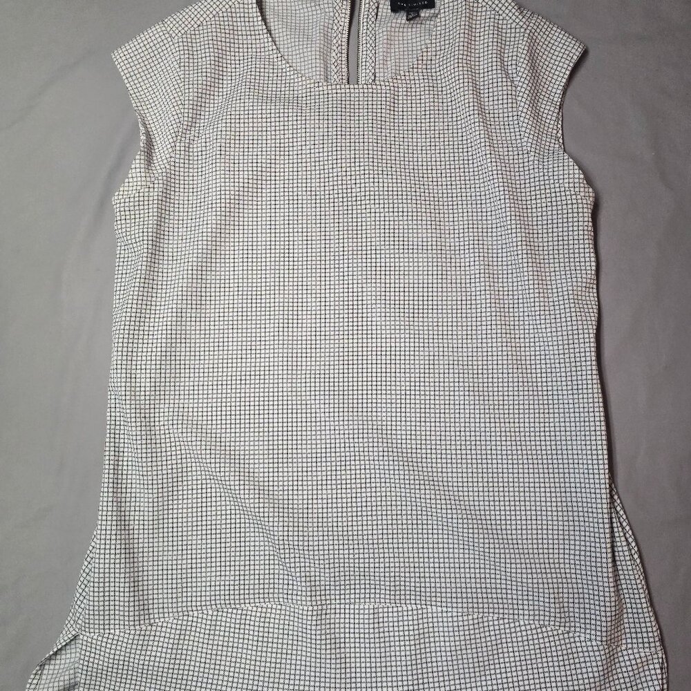 Share Women's The Limited Cap Sleeve White with black stripes Blouse Size Tall S